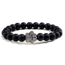Load image into Gallery viewer, Natural Cat Paw Print Bracelet With Lava Volcanic Stones