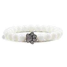 Load image into Gallery viewer, Natural Cat Paw Print Bracelet With Lava Volcanic Stones