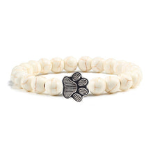 Load image into Gallery viewer, Natural Cat Paw Print Bracelet With Lava Volcanic Stones