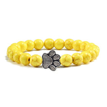 Load image into Gallery viewer, Natural Cat Paw Print Bracelet With Lava Volcanic Stones