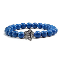 Load image into Gallery viewer, Natural Cat Paw Print Bracelet With Lava Volcanic Stones