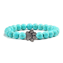 Load image into Gallery viewer, Natural Cat Paw Print Bracelet With Lava Volcanic Stones