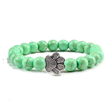 Load image into Gallery viewer, Natural Cat Paw Print Bracelet With Lava Volcanic Stones