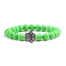 Load image into Gallery viewer, Natural Cat Paw Print Bracelet With Lava Volcanic Stones