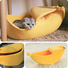 Load image into Gallery viewer, Cozy Cute Banana Shaped Cat Bed