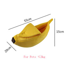 Load image into Gallery viewer, Cozy Cute Banana Shaped Cat Bed