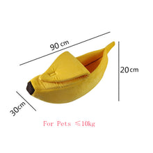 Load image into Gallery viewer, Cozy Cute Banana Shaped Cat Bed
