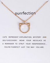 Load image into Gallery viewer, Cat Ears Necklace With Cute Meaningful Quote