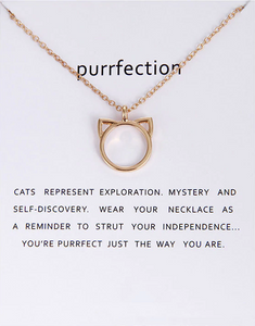 Cat Ears Necklace With Cute Meaningful Quote