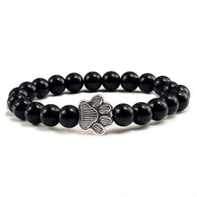 Load image into Gallery viewer, Natural Cat Paw Print Bracelet With Lava Volcanic Stones