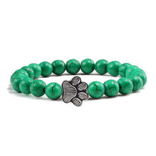 Load image into Gallery viewer, Natural Cat Paw Print Bracelet With Lava Volcanic Stones