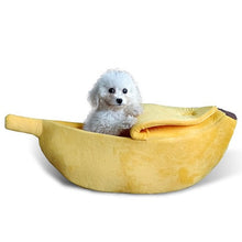 Load image into Gallery viewer, Cozy Cute Banana Shaped Cat Bed